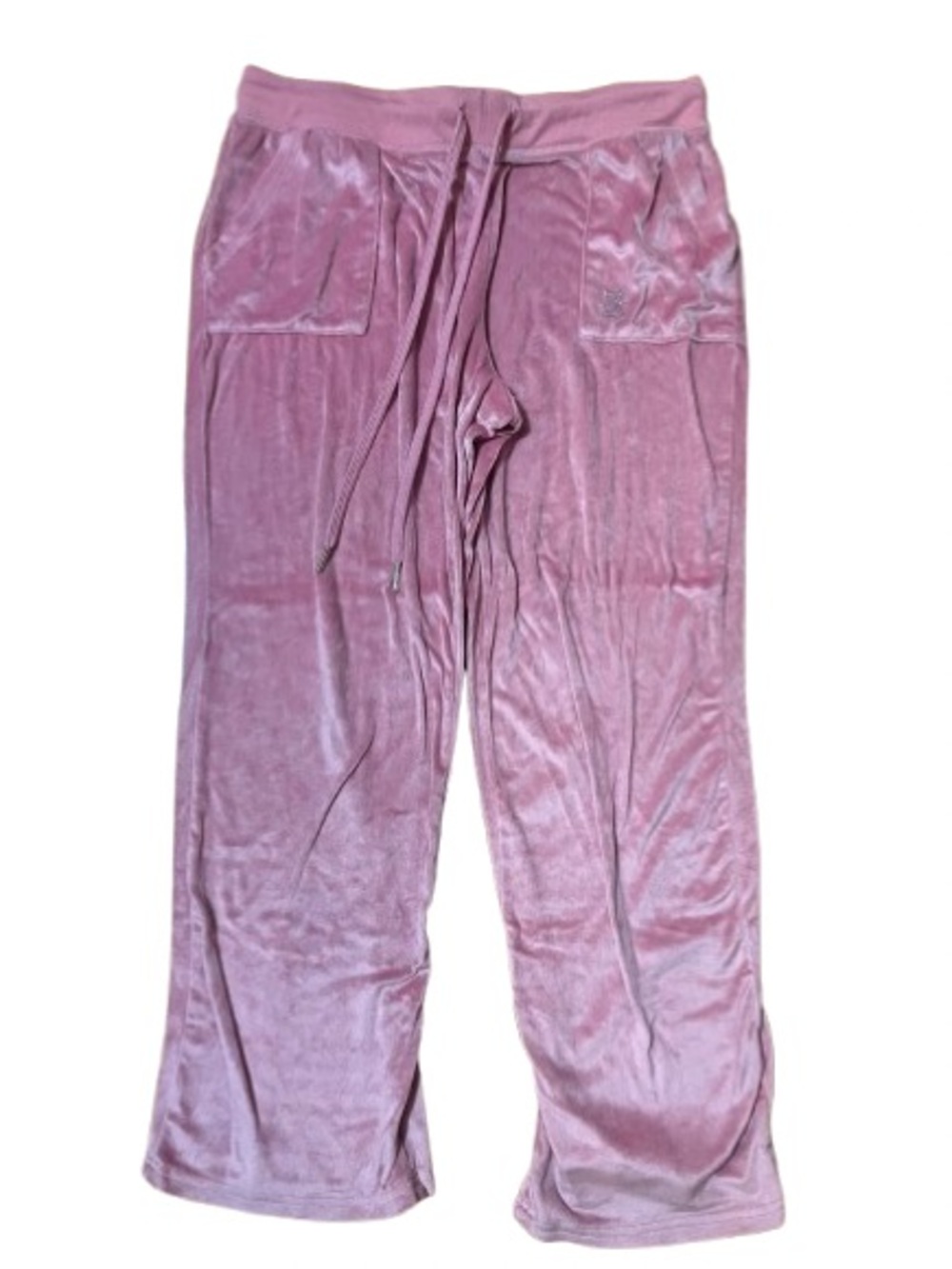 Juicy Couture Dusty Pink Velour Rhinestone Drawstring Lounge Pants Size Large